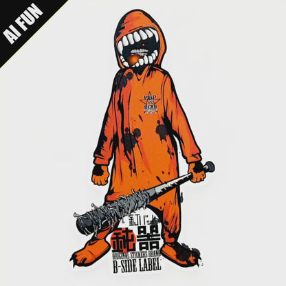 Creepy Orange Mascot ✦ B-Side Label Sticker