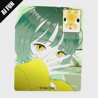 Girl & Bunny Face-Time ✦ B-Side Label Sticker