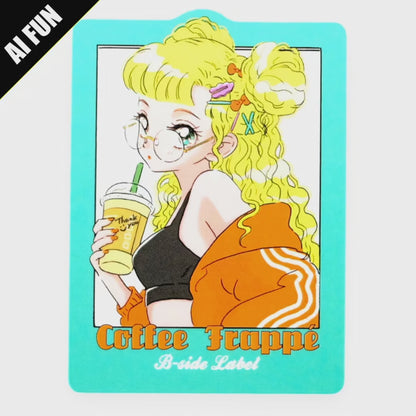 Coffee Frappé Girlie ✦ B-Side Label Sticker
