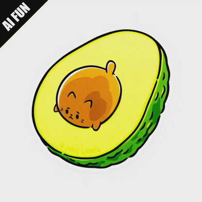 Avocado Cat ✦ B-Side Label Sticker