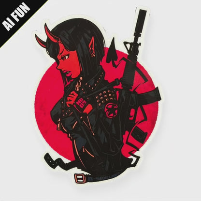 Red Devil Girlie ✦ B-Side Label Sticker