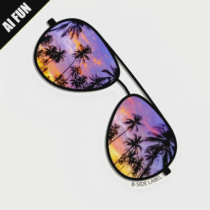 Sunset Palm Sunglasses ✦ B-Side Label Sticker