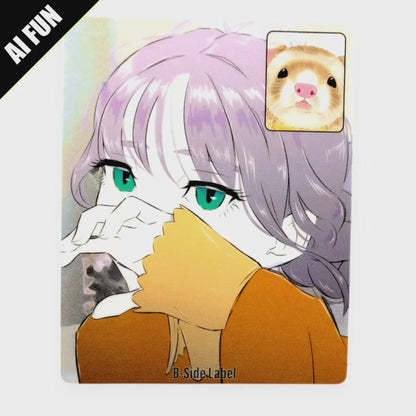Girl & Ferret Face-Time ✦ B-Side Label Sticker