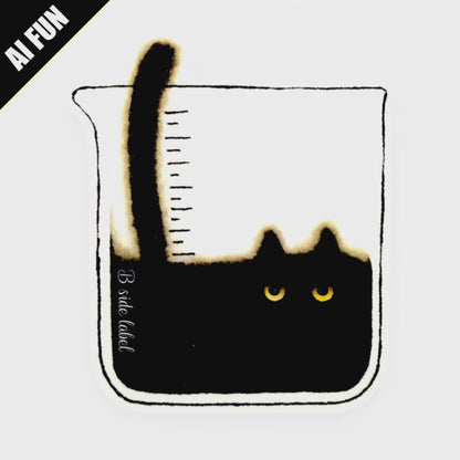 Black Cat in Beaker ✦ B-Side Label Sticker