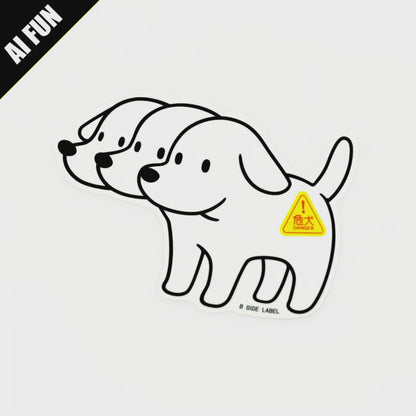 Three-Headed Puppy ✦ B-Side Label Sticker