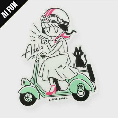 Addio Scooter Girl ✦ B-Side Label Sticker