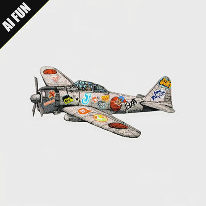 Graffiti Fighter Plane ✦ B-Side Label Sticker