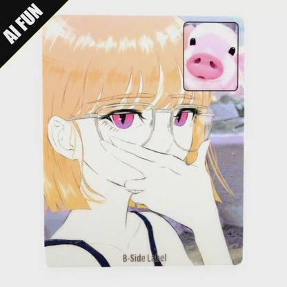 Girl & Pig Face-Time ✦ B-Side Label Sticker