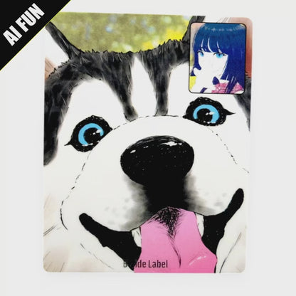 Husky & Girl Face-Time ✦ B-Side Label Sticker