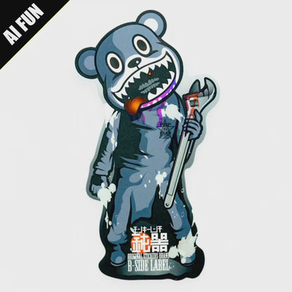 Creepy Teddy Bear Mascot ✦ B-Side Label Sticker
